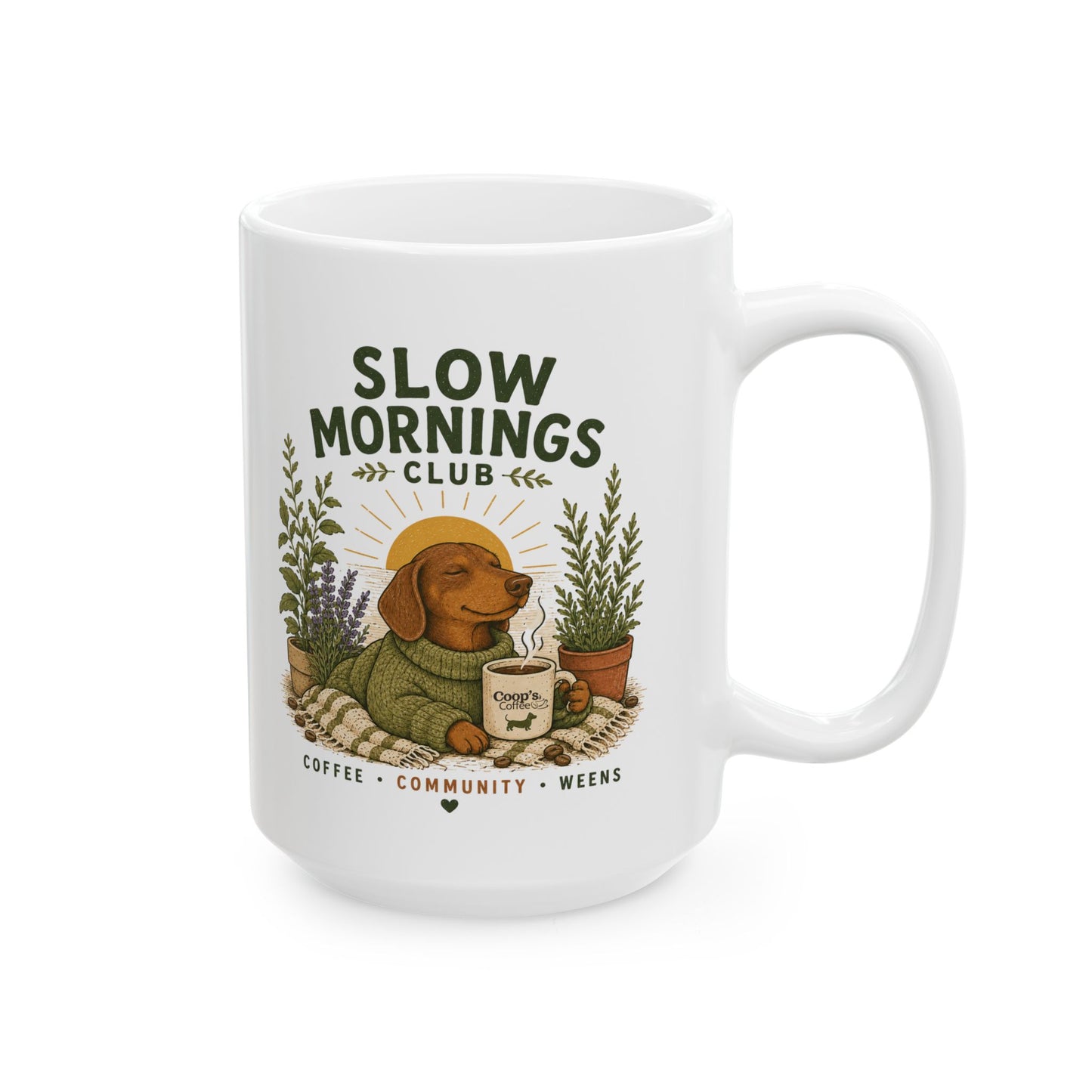 Slow Mornings Club Dachshund Coffee Mug