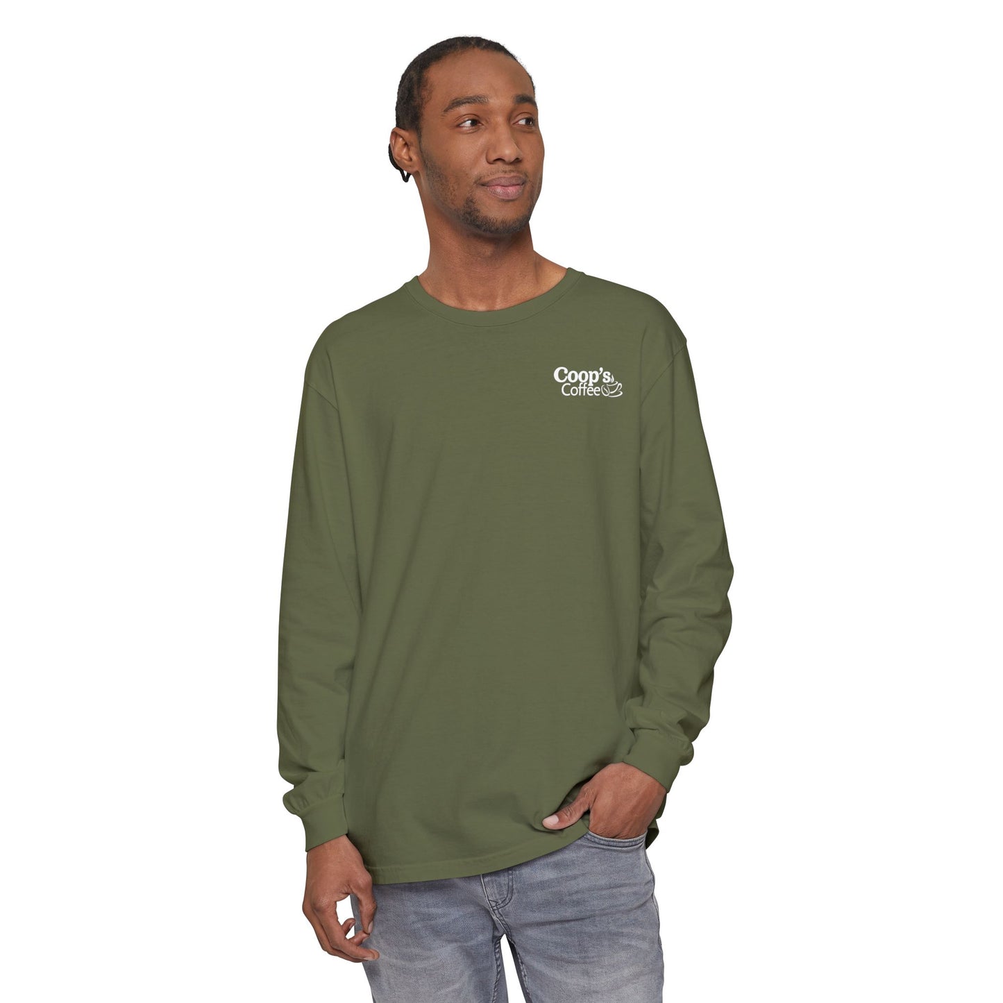 Coop's Coffee Long Sleeve T-Shirt (White Logo)