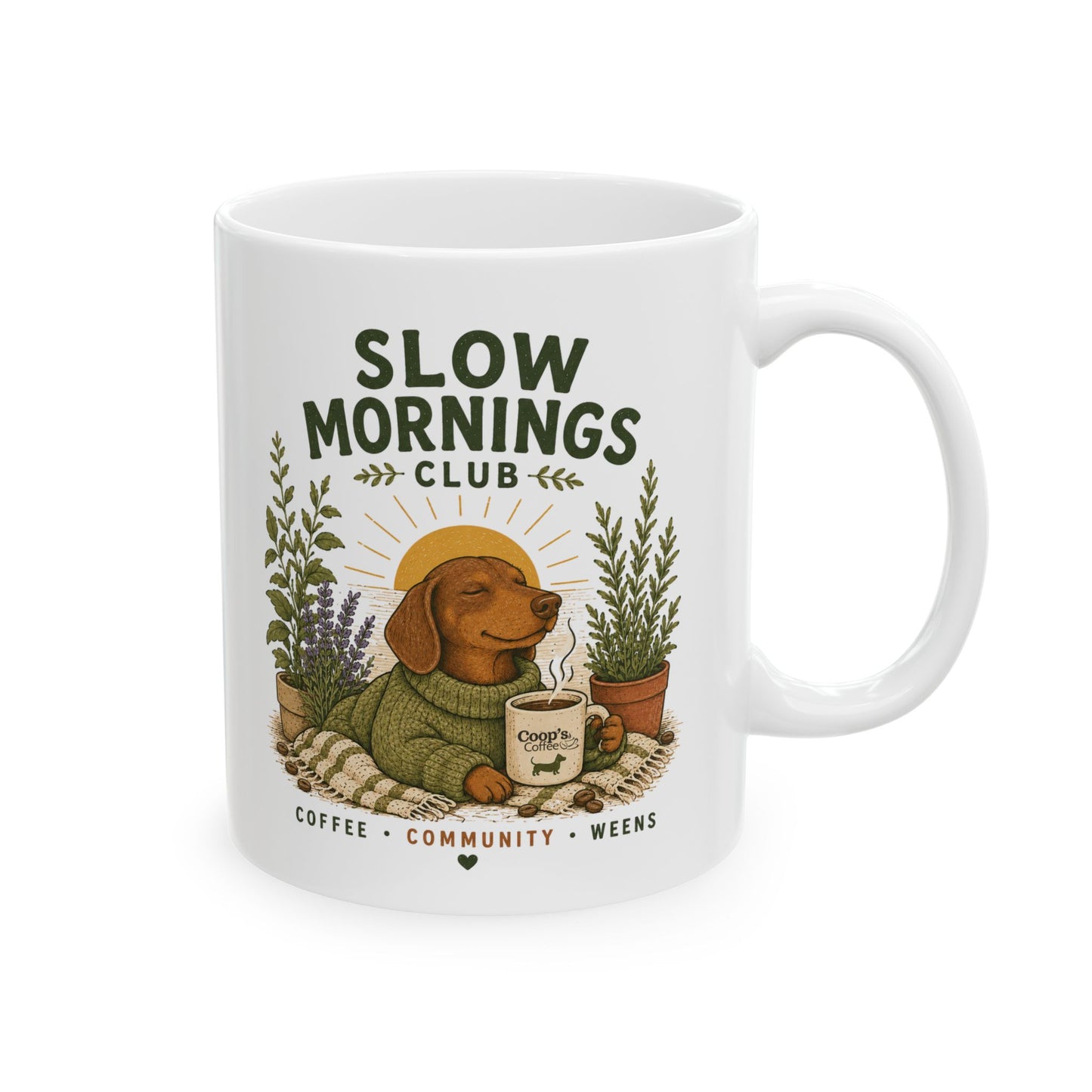 Slow Mornings Club Dachshund Coffee Mug
