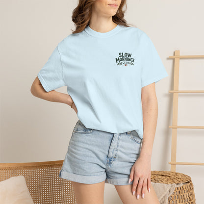 Slow Mornings Club Coffee Dachshund T-Shirt Unisex