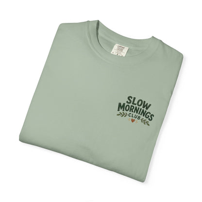 Slow Mornings Club Coffee Dachshund T-Shirt Unisex