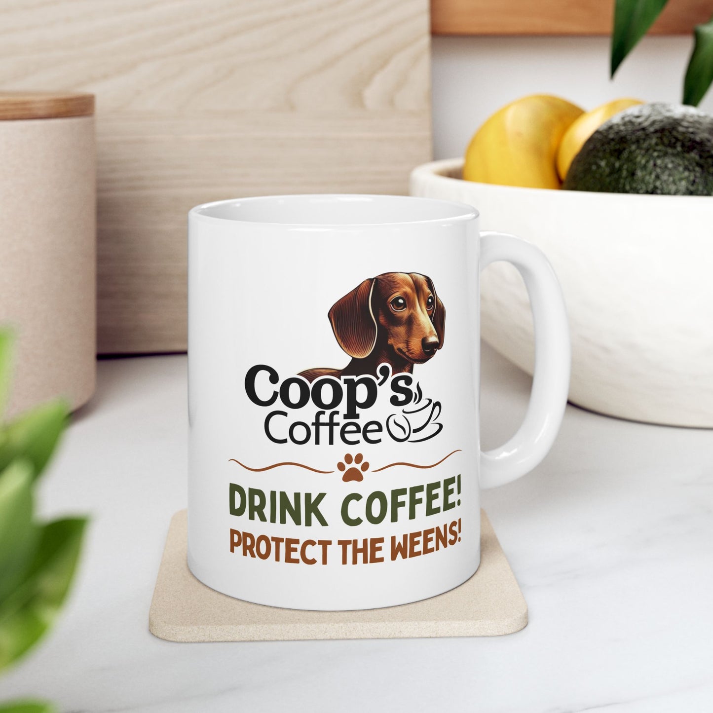 Coffee First Bark Later Dachshund Coffee Mug