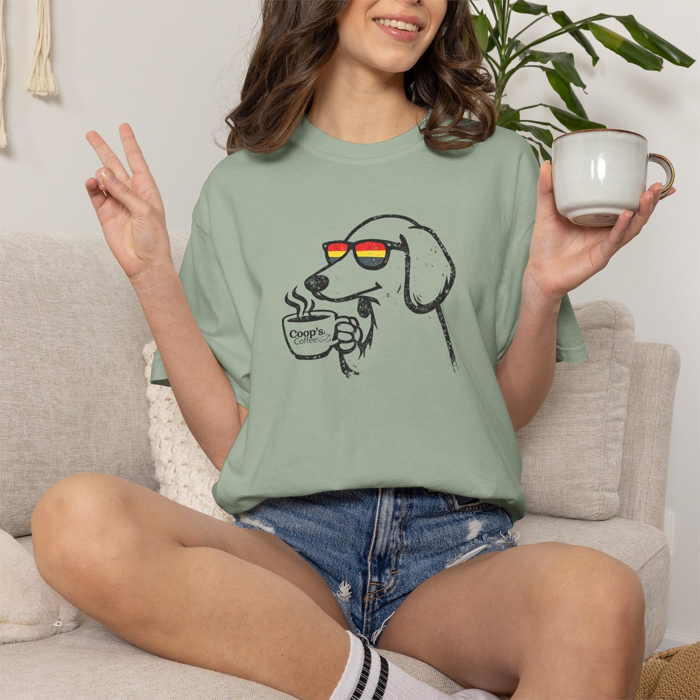 Sniff then Sip Dachshund Coffee T-Shirt Unisex