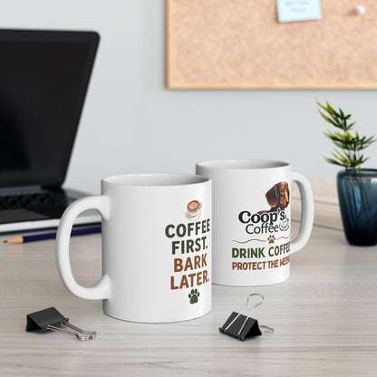 Coffee First Bark Later Dachshund Coffee Mug