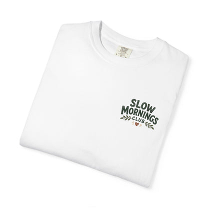 Slow Mornings Club Coffee Dachshund T-Shirt Unisex